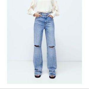 Zara Z1975 FULL LENGTH RIPPED JEANS